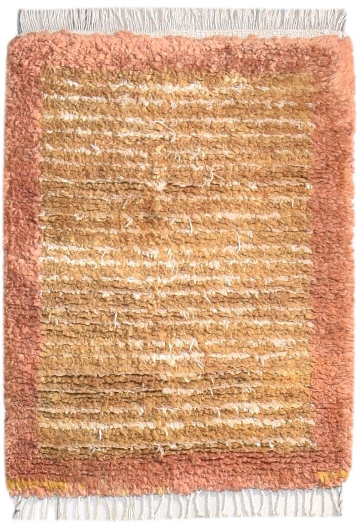 Brown Hemp Rug 2' X 3' Modern Hand Knotted Scandinavian Bordered Small Carpet 7865141559445