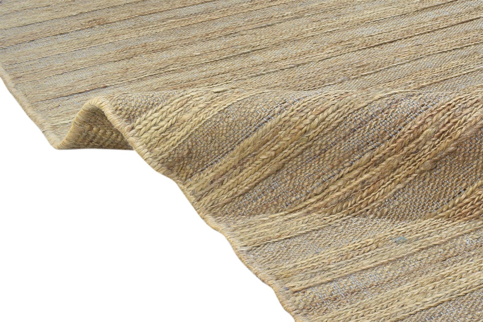 Brown Jute Rug 9' X 12' Modern Braided Scandinavian Striped Large Carpet 7864788484245