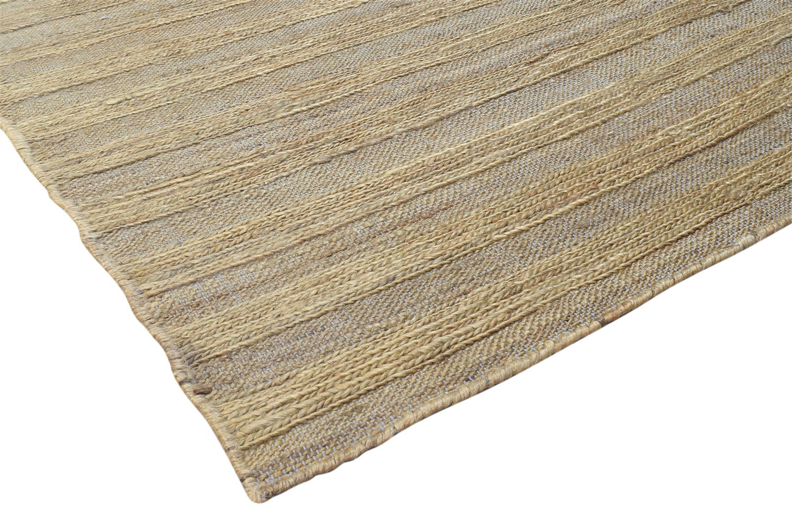 Brown Jute Rug 9' X 12' Modern Braided Scandinavian Striped Large Carpet 7864788484245