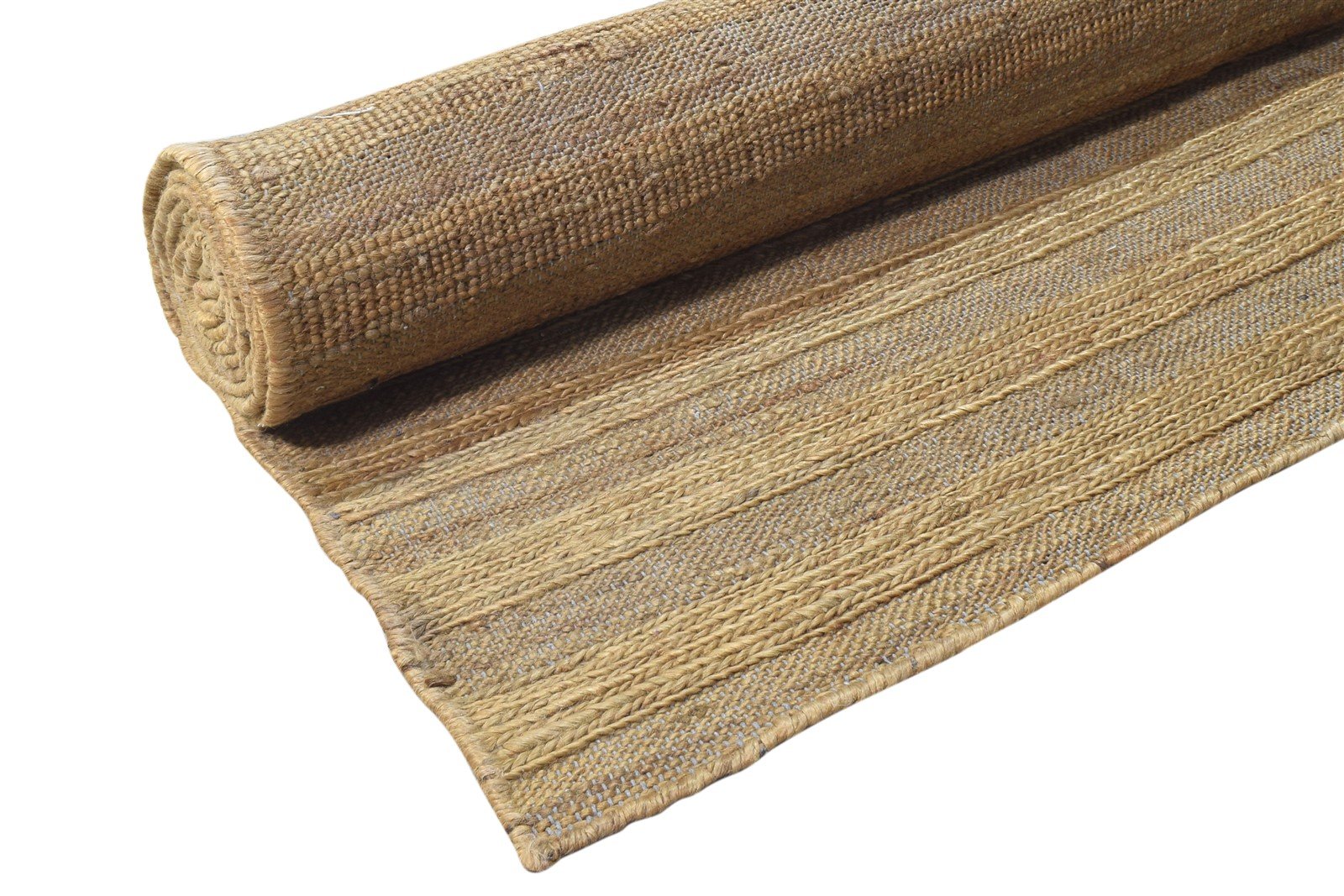 Brown Jute Rug 9' X 12' Modern Braided Scandinavian Striped Large Carpet 7864788484245