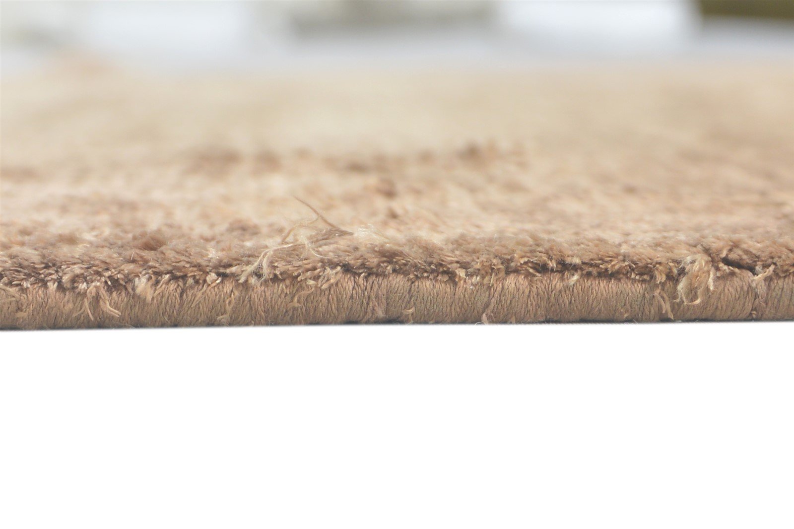 Brown Silk Rug 4' X 8' Modern Handloom Scandinavian Solid Room Size Runner 7860697563285