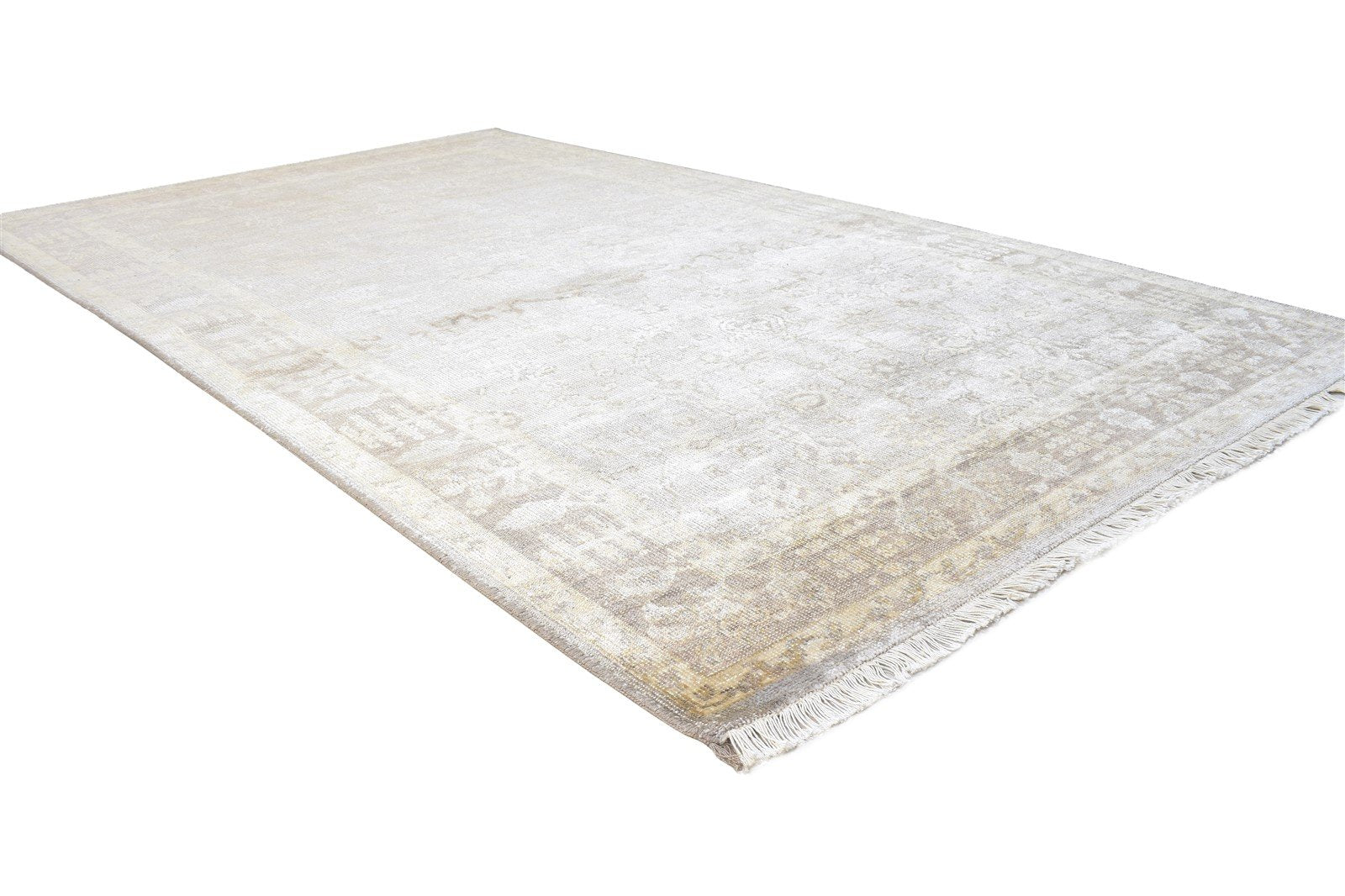 Brown Silk Rug 5' X 8' Modern Hand Knotted Kashan Bordered Room Size Carpet 7864795922581
