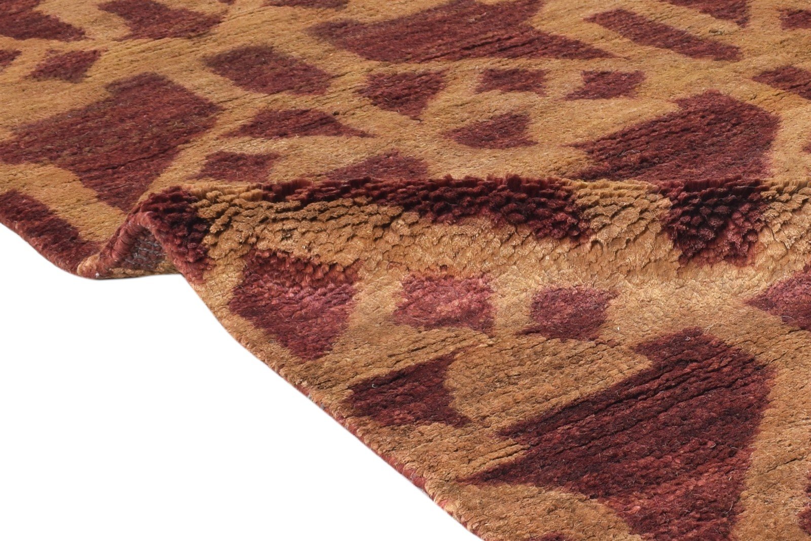 Brown Sisal Rug 5' X 6' Modern Hand Knotted Moroccan Abstract Room Size Carpet 7865075925141