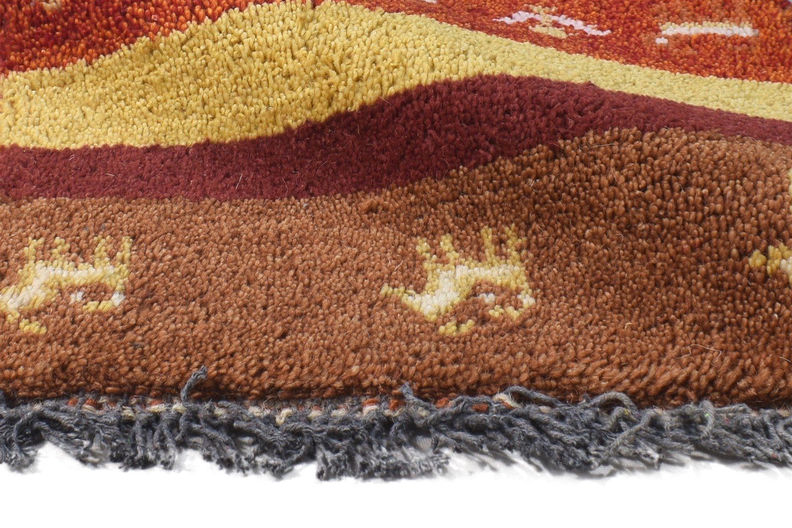 Brown Wool Rug 1' X 2' Southwestern Hand Knotted American Tribal Small Carpet 7865060196501