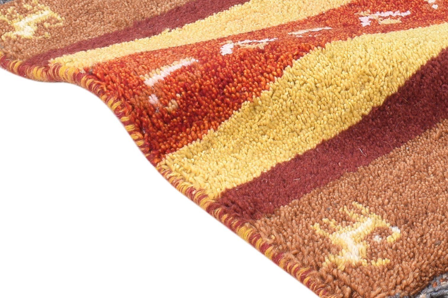 Brown Wool Rug 1' X 2' Southwestern Hand Knotted American Tribal Small Carpet 7865060196501