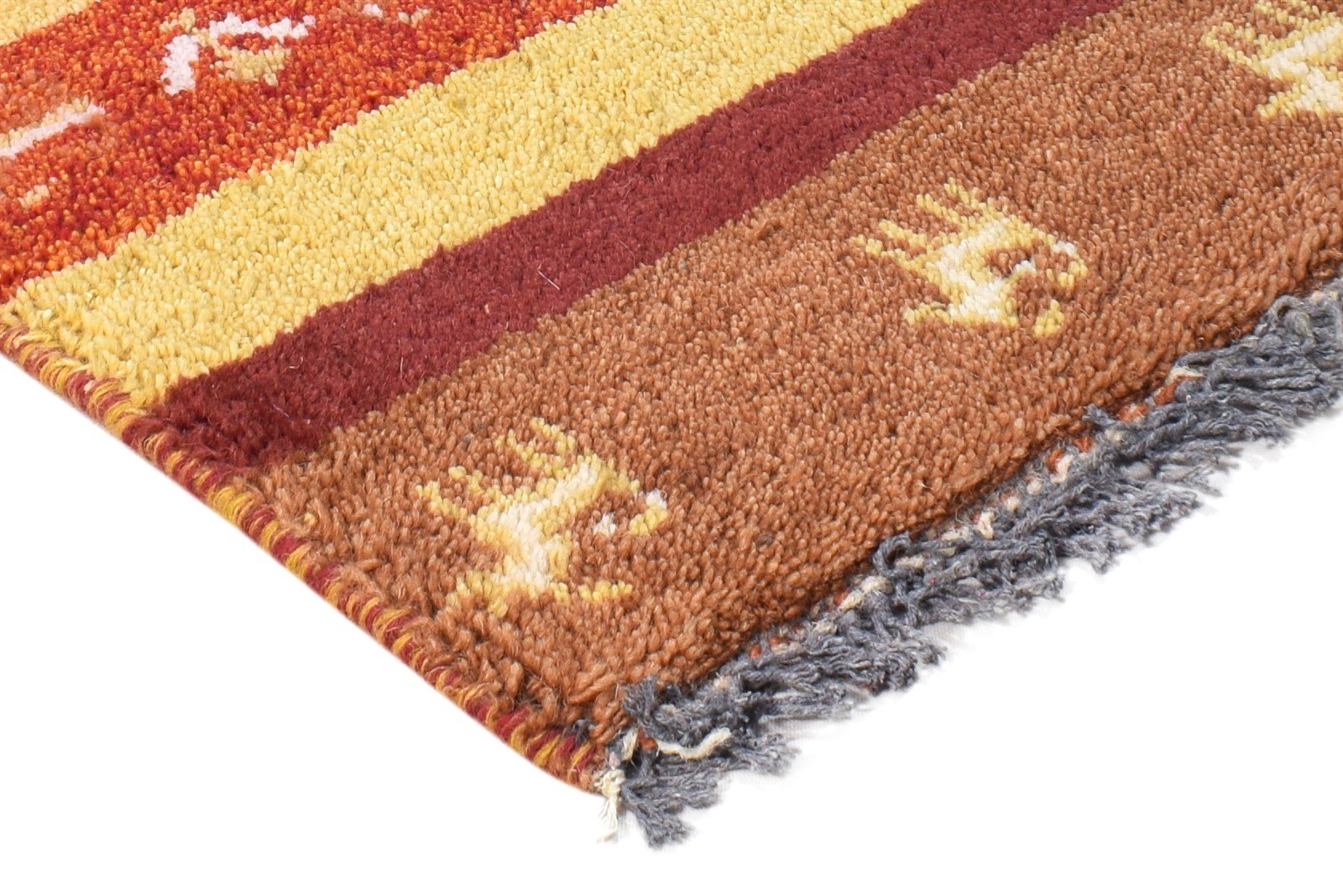 Brown Wool Rug 1' X 2' Southwestern Hand Knotted American Tribal Small Carpet 7865060196501