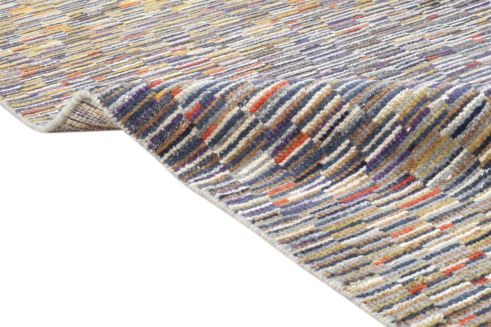 Brown Wool Rug 2'6 X 12' Modern Hand Knotted American Abstract Small Runner 7865149948053