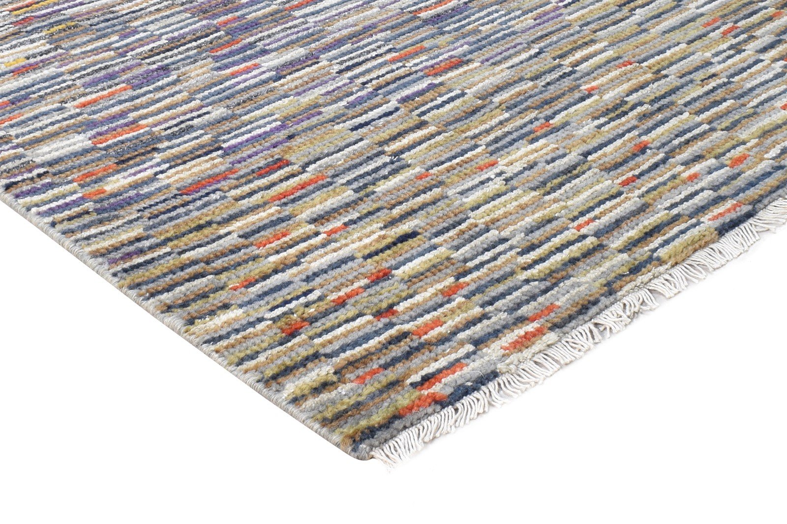 Brown Wool Rug 2'6 X 12' Modern Hand Knotted American Abstract Small Runner 7865149948053