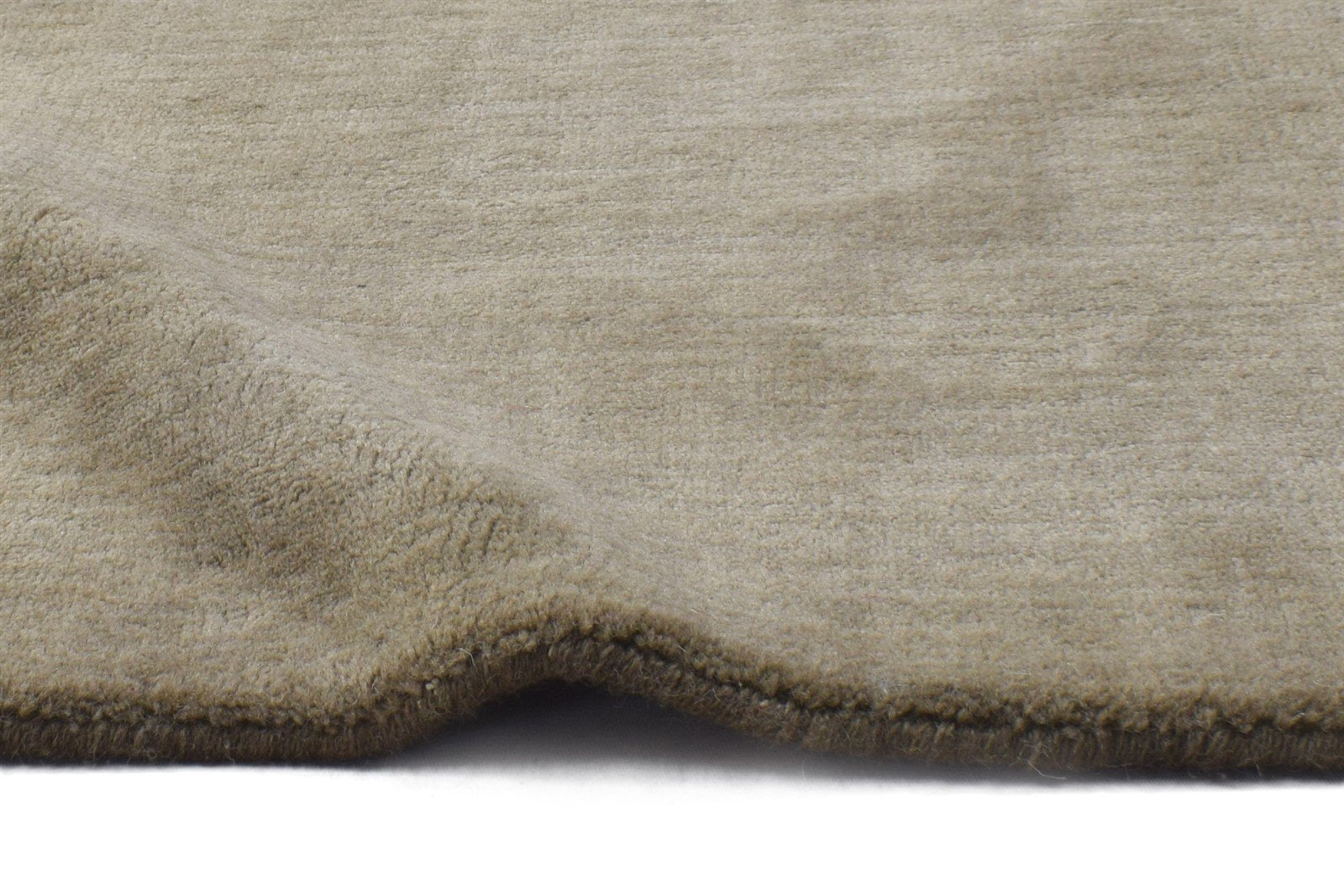 Brown Wool Rug 2' X 2' Modern Handloom Scandinavian Solid Small Carpet 7864126931093