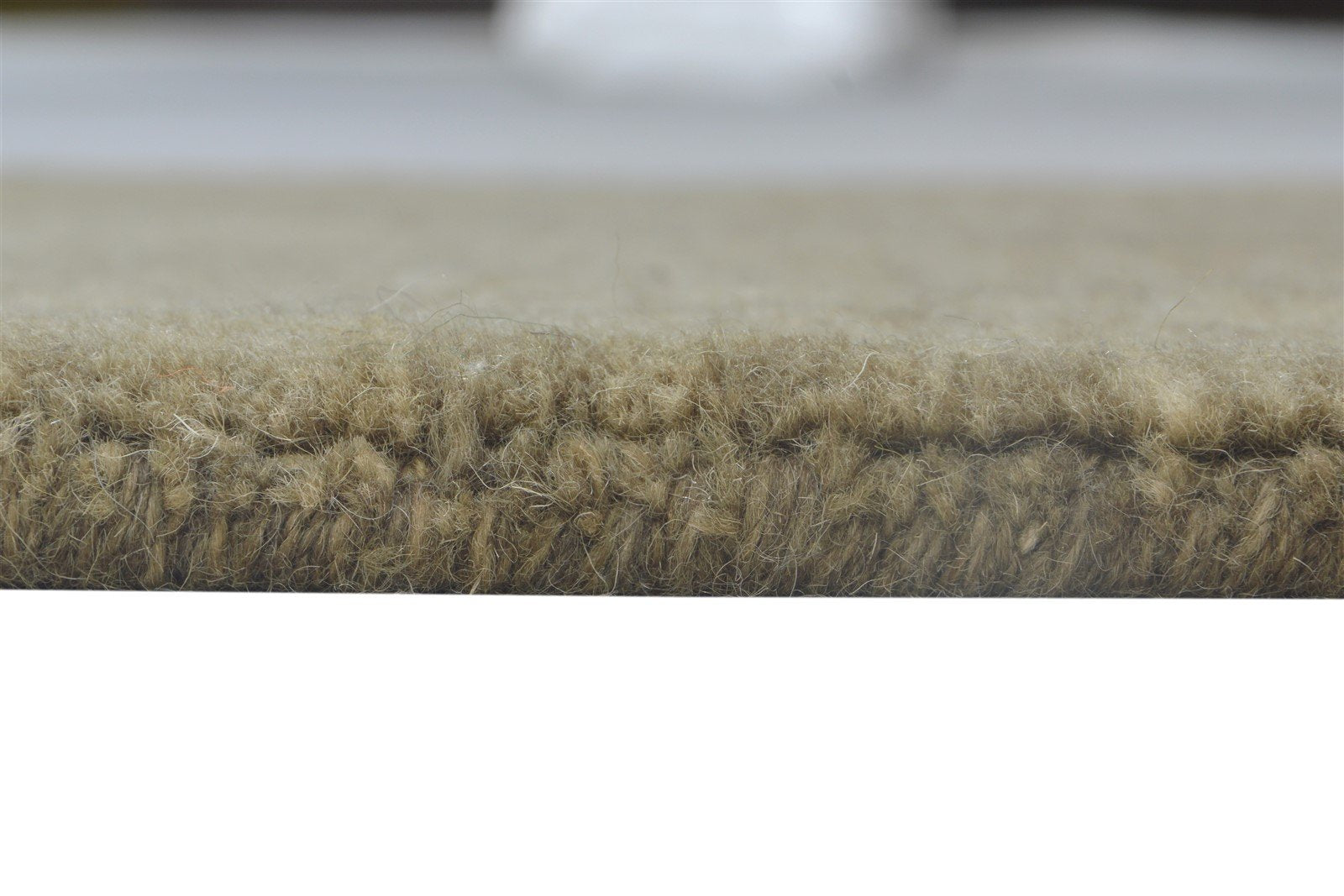 Brown Wool Rug 2' X 2' Modern Handloom Scandinavian Solid Small Carpet 7864126931093