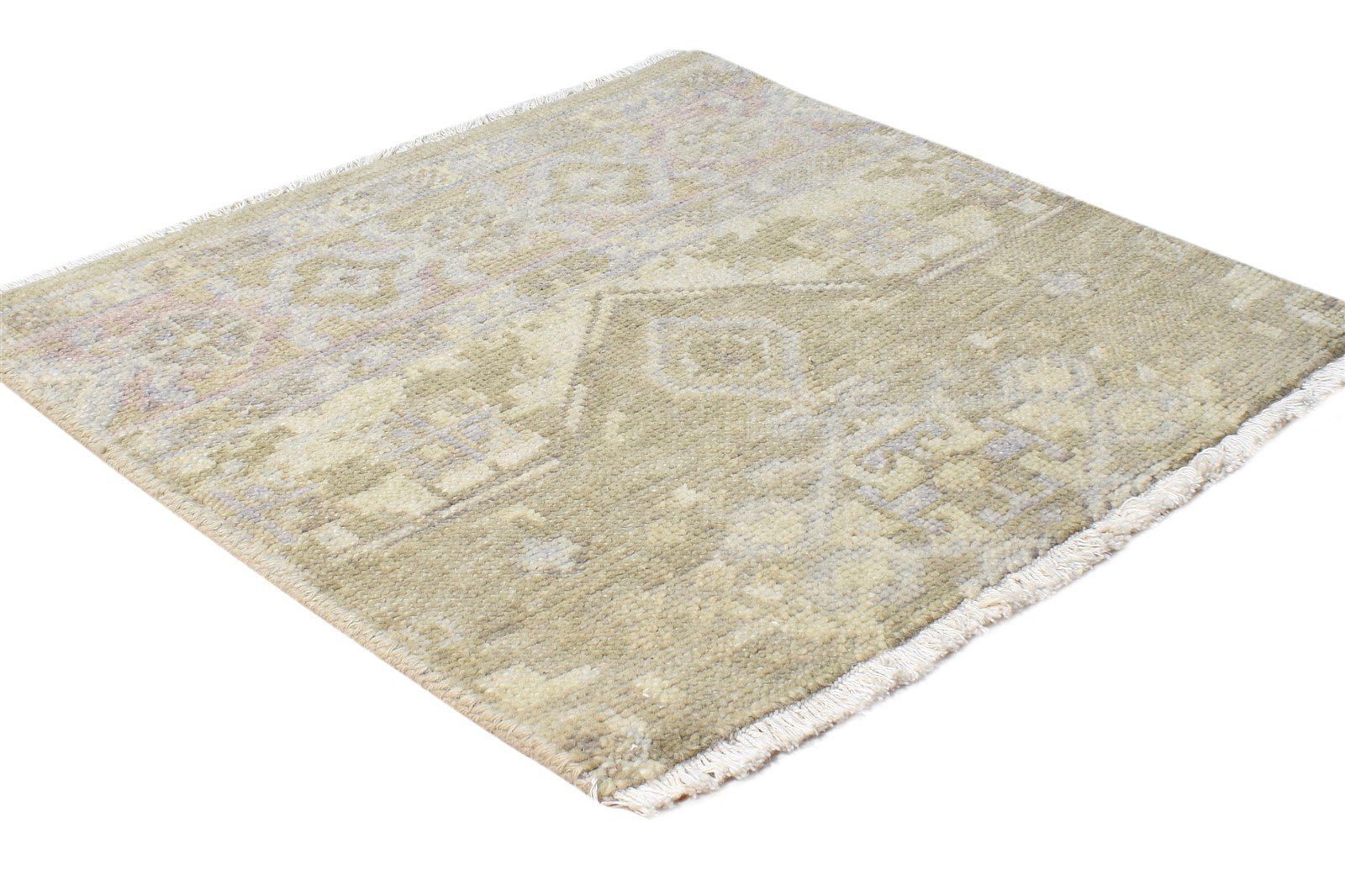 Brown Wool Rug 2' X 2' Persian Hand Knotted Khotan Oriental Small Carpet 7865153486997