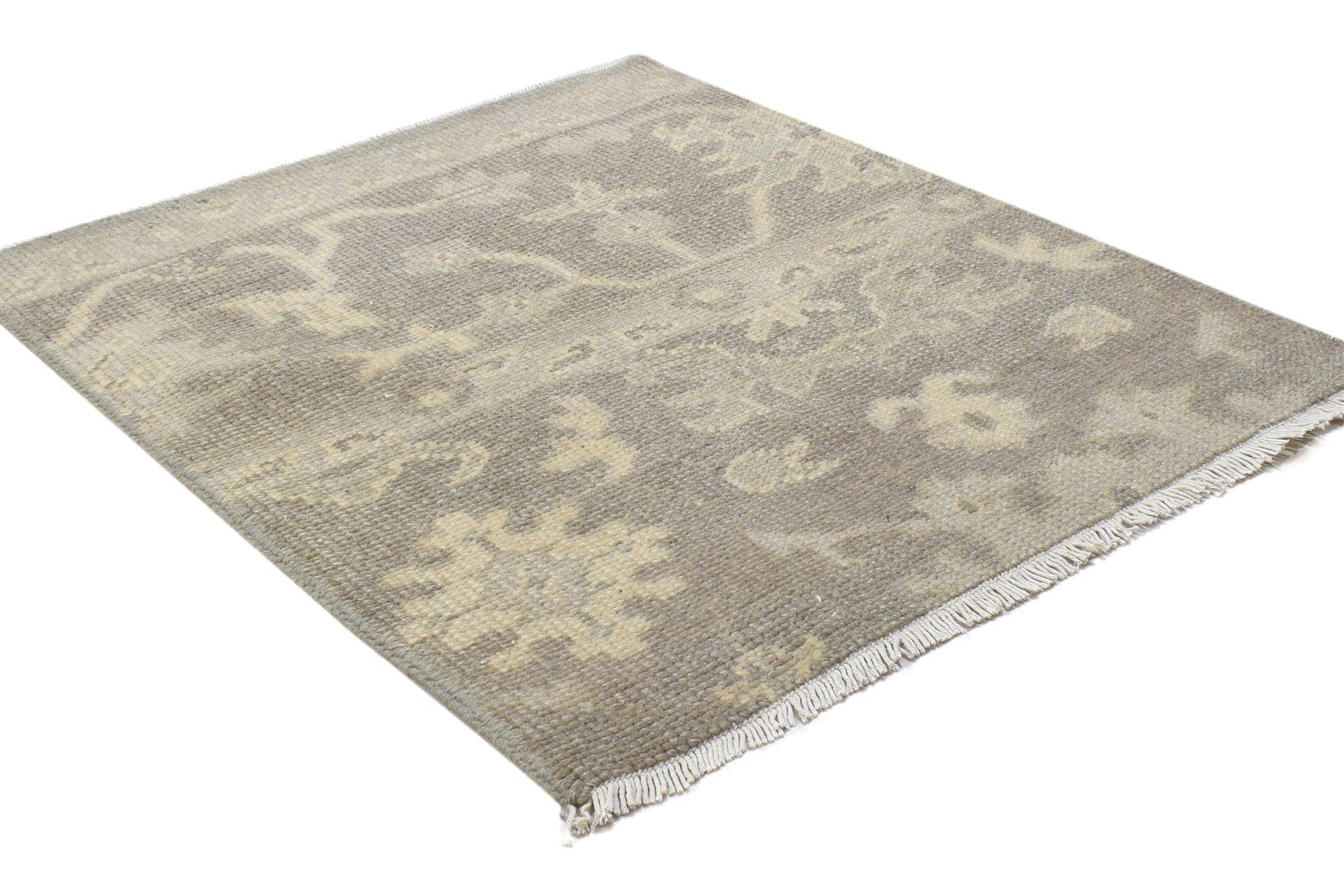 Brown Wool Rug 2' X 2' Persian Hand Knotted Oushak Oriental Small Carpet 7864841240725
