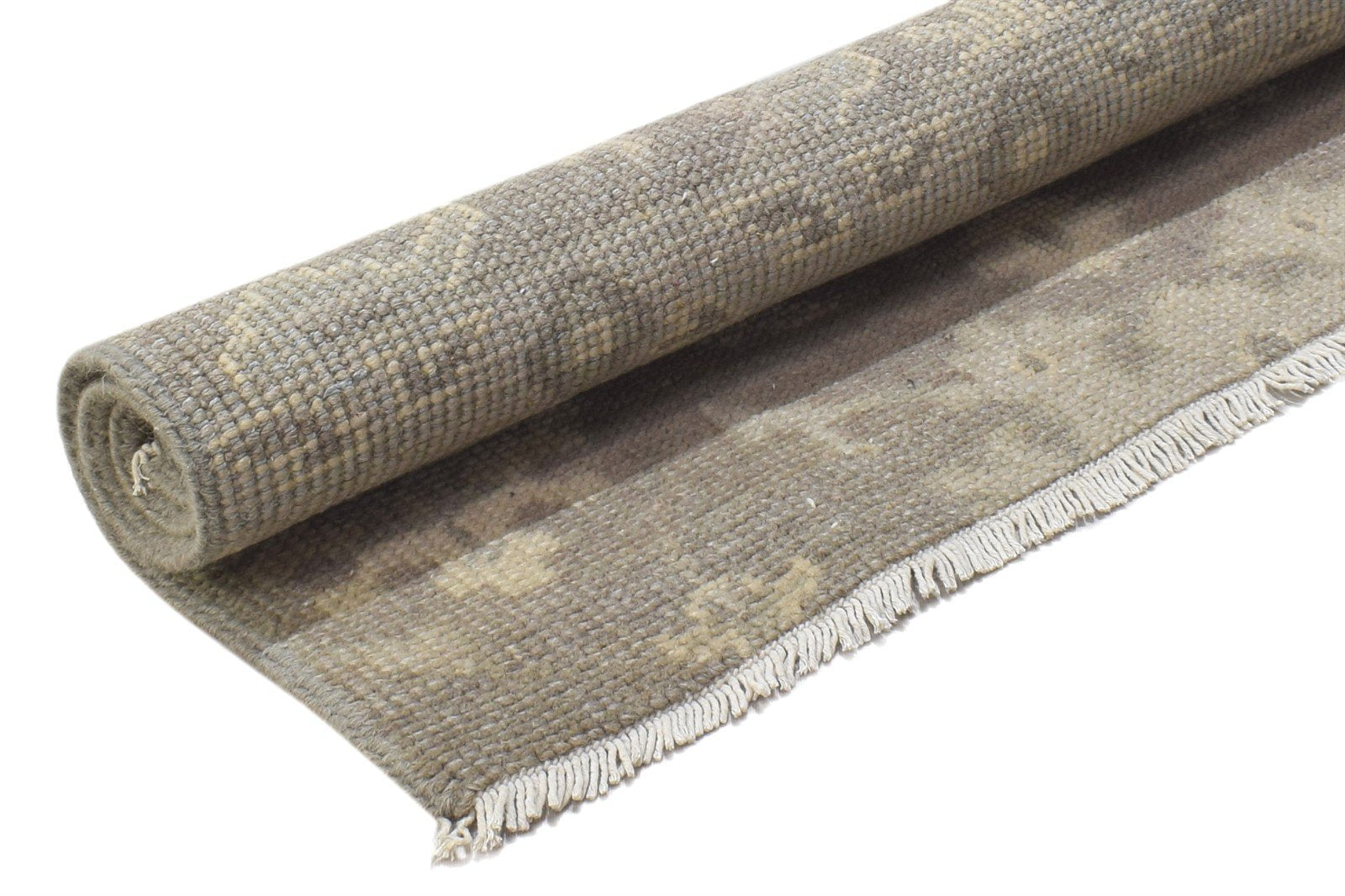 Brown Wool Rug 2' X 2' Persian Hand Knotted Oushak Oriental Small Carpet 7864841240725