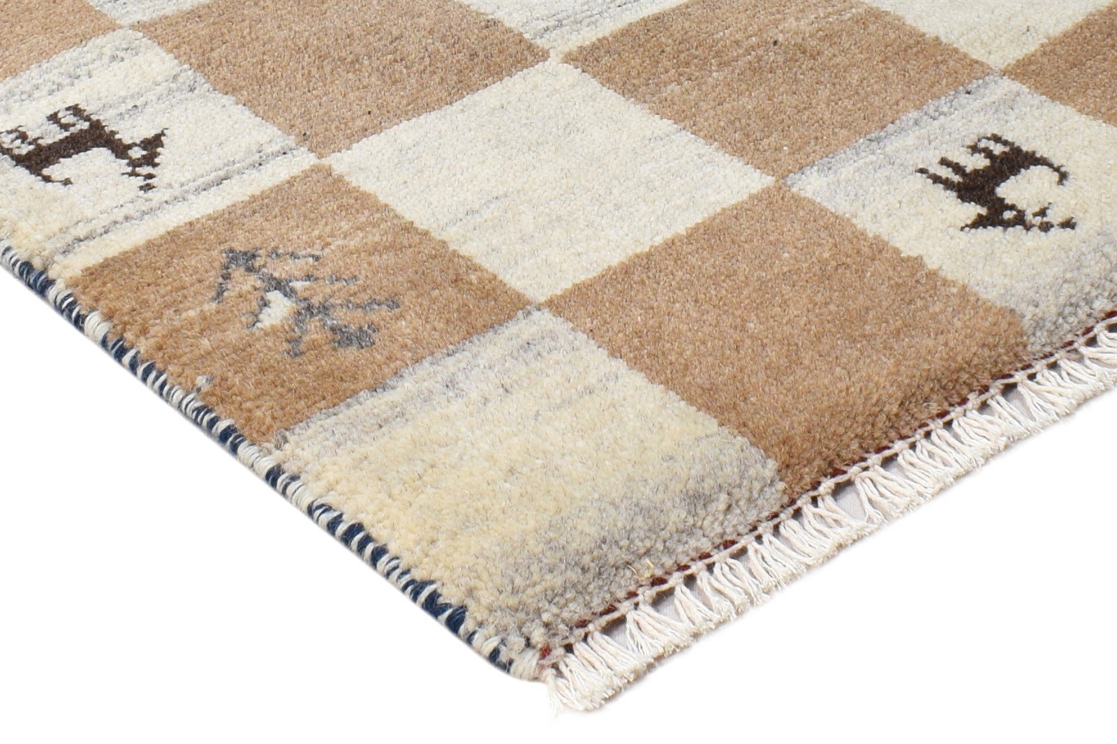 Brown Wool Rug 2' X 2' Southwestern Hand Knotted Gabbeh Tribal Small Carpet 7865102008469