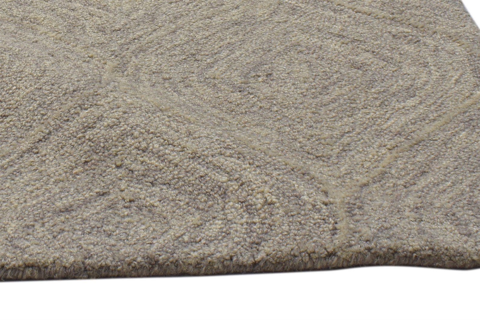 Brown Wool Rug 2' X 3' Modern Hand Tufted Moroccan Trellis Small Carpet 7864134303893