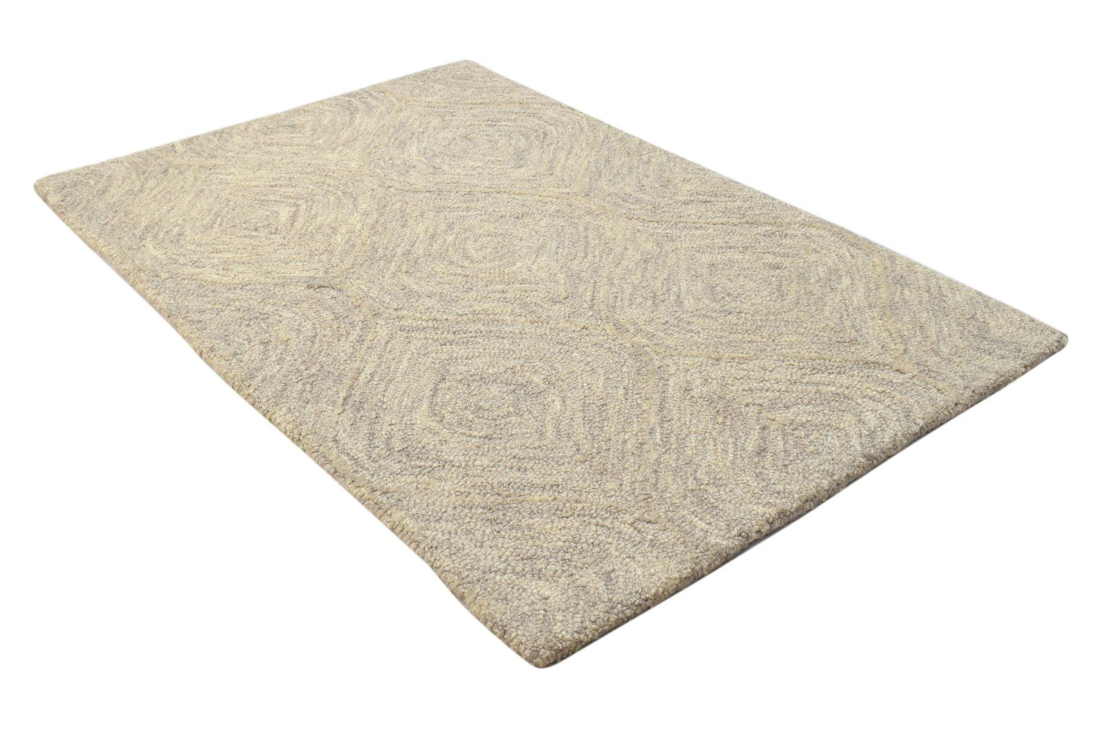 Brown Wool Rug 2' X 3' Modern Hand Tufted Moroccan Trellis Small Carpet 7864134303893