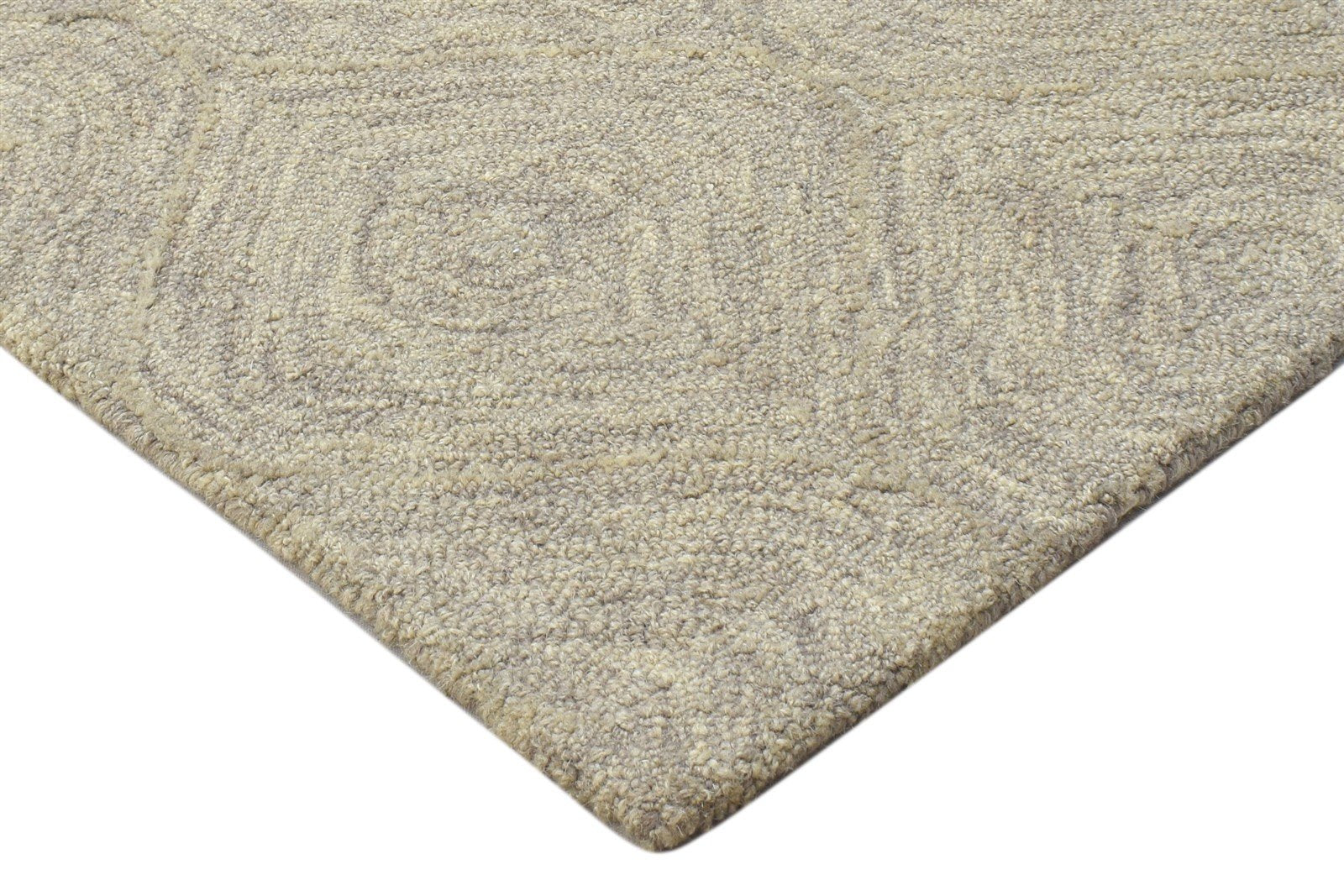 Brown Wool Rug 2' X 3' Modern Hand Tufted Moroccan Trellis Small Carpet 7864134303893