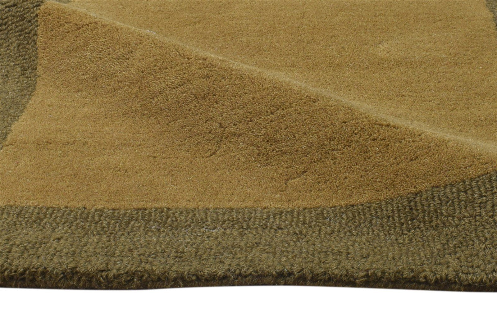 Brown Wool Rug 2' X 3' Modern Hand Tufted Scandinavian Bordered Small Carpet 7865072222357