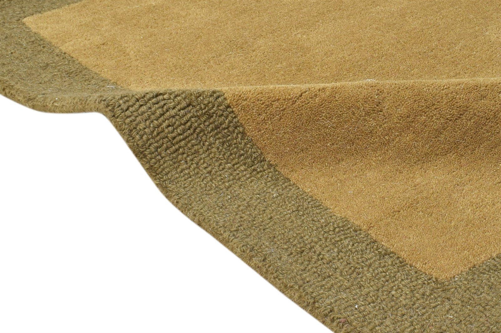 Brown Wool Rug 2' X 3' Modern Hand Tufted Scandinavian Bordered Small Carpet 7865072222357