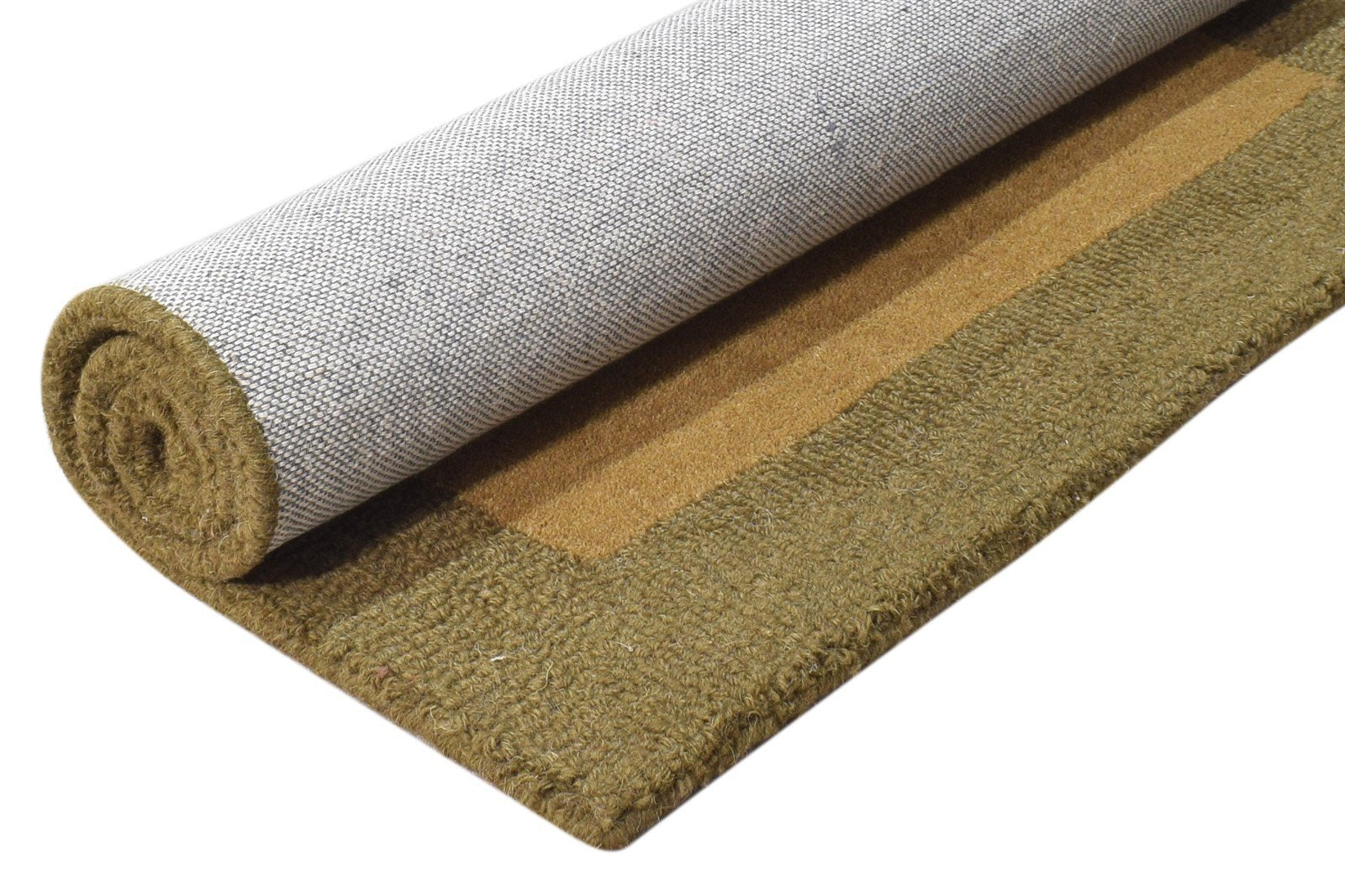 Brown Wool Rug 2' X 3' Modern Hand Tufted Scandinavian Bordered Small Carpet 7865072222357