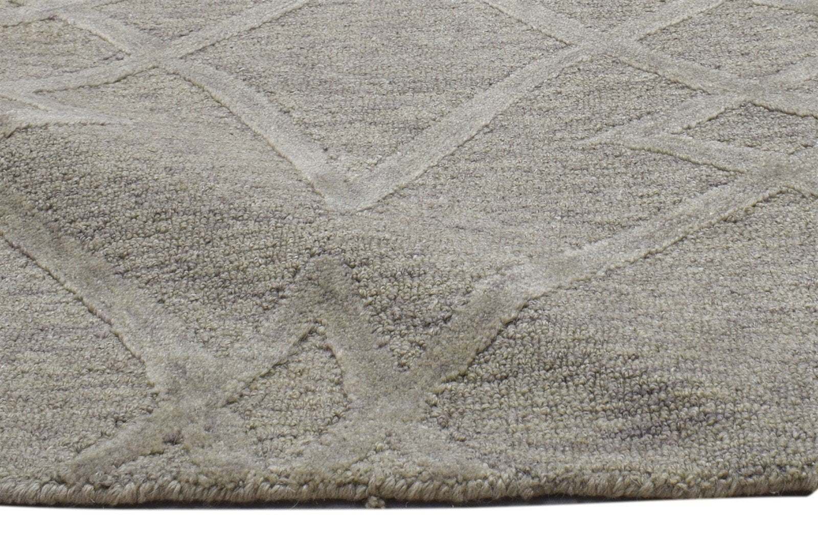 Brown Wool Rug 2' X 3' Modern Hand Tufted Scandinavian Geometric Small Carpet 7864141381781