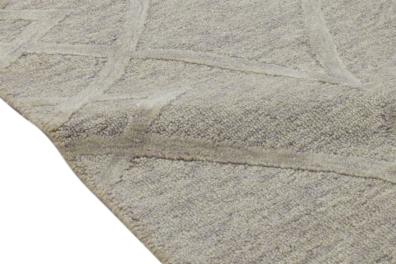 Brown Wool Rug 2' X 3' Modern Hand Tufted Scandinavian Geometric Small Carpet 7864141381781