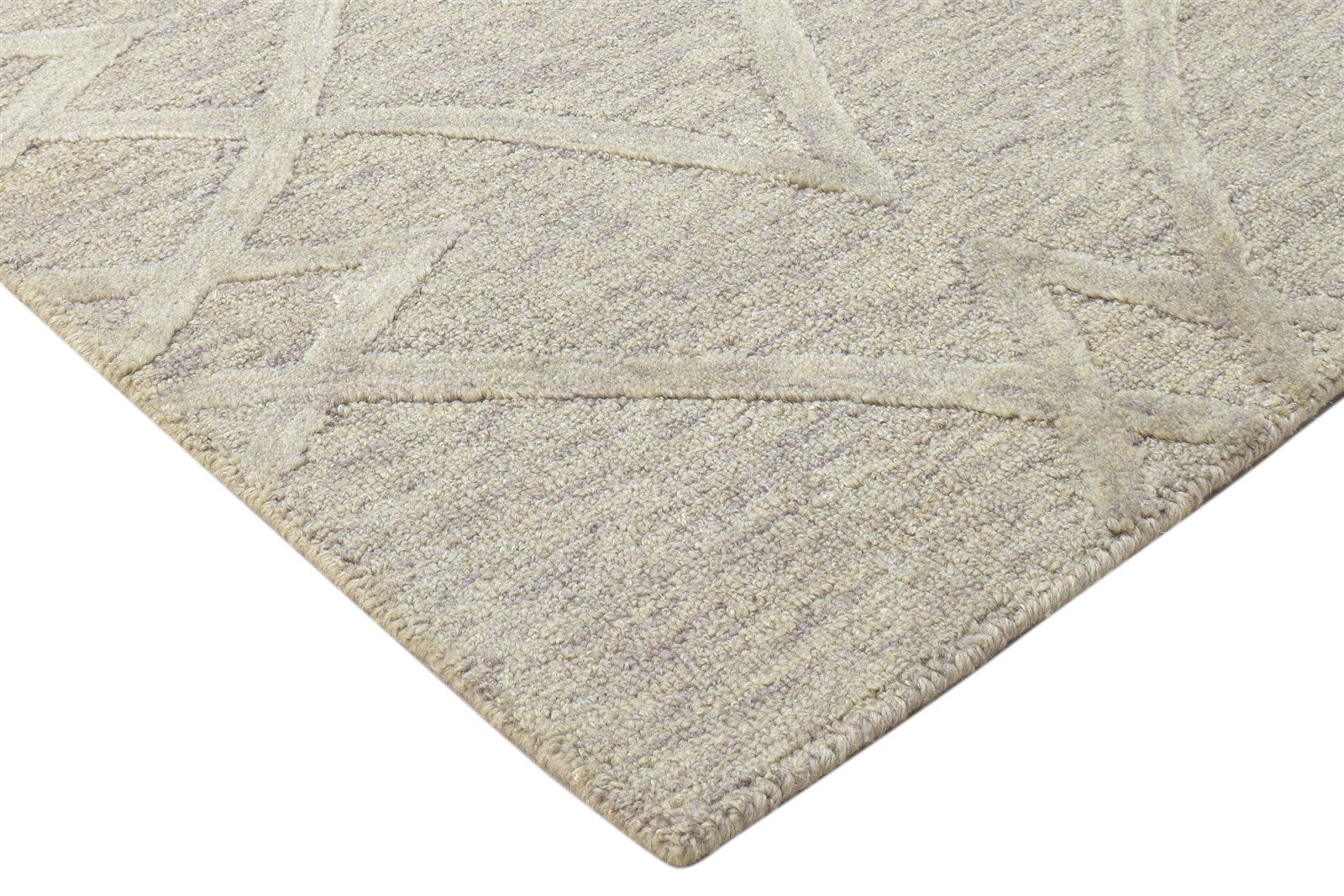 Brown Wool Rug 2' X 3' Modern Hand Tufted Scandinavian Geometric Small Carpet 7864141381781