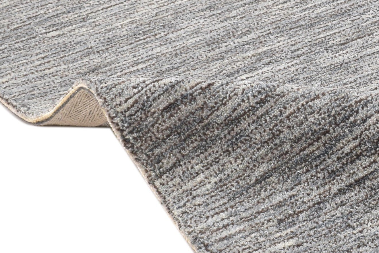 Brown Wool Rug 2' X 3' Modern Hand Tufted Scandinavian Solid Small Carpet 7864134992021