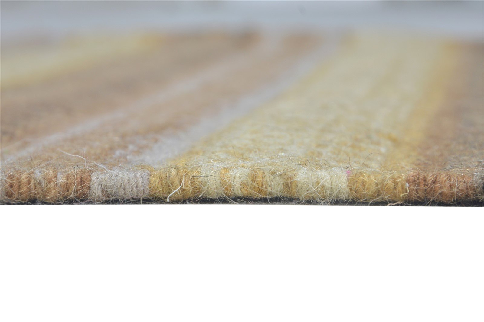 Brown Wool Rug 3' X 3' Southwestern Dhurrie Gabbeh Striped Small Carpet 7865072091285
