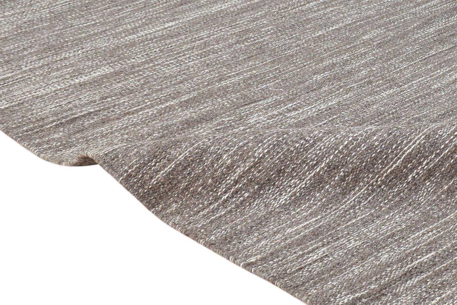 Brown Wool Rug 3' X 4' Modern Dhurrie Scandinavian Solid Small Carpet 7865168887957