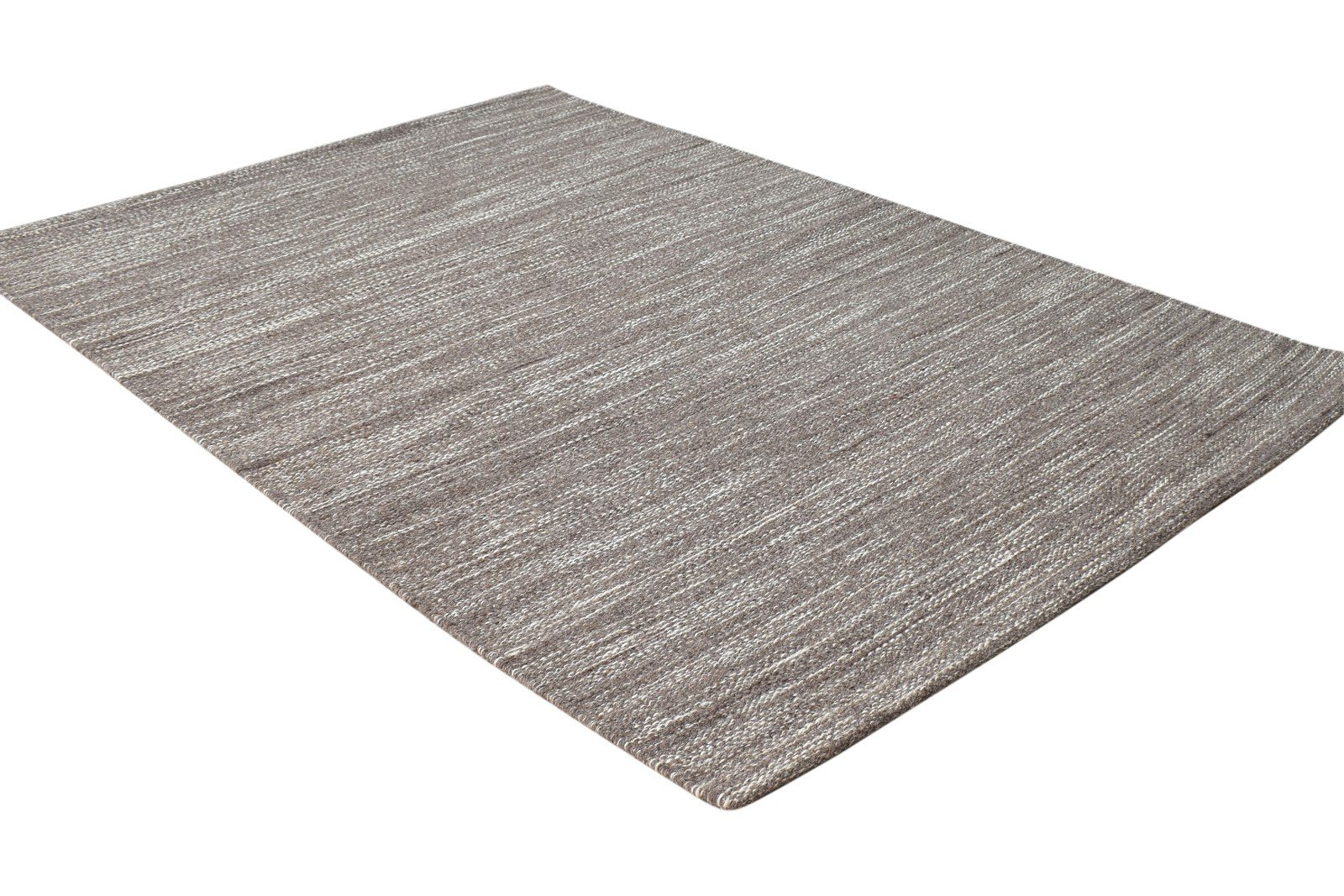 Brown Wool Rug 3' X 4' Modern Dhurrie Scandinavian Solid Small Carpet 7865168887957