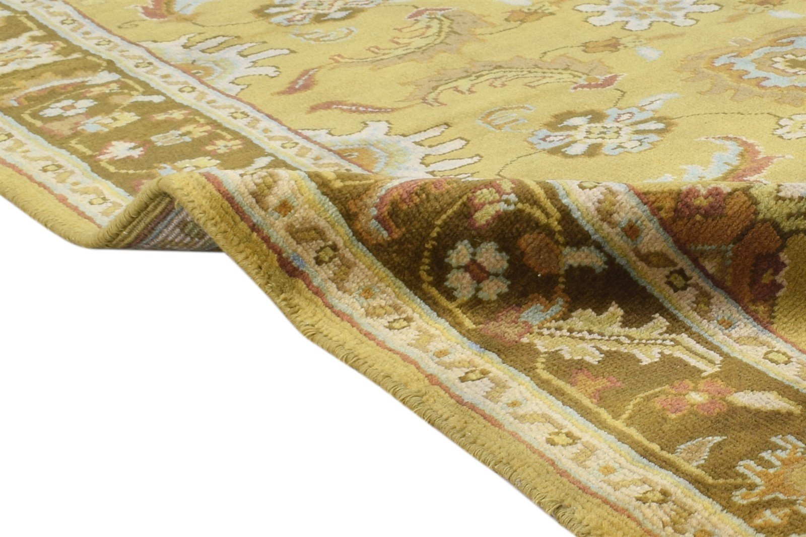Brown Wool Rug 4' X 5' Persian Hand Knotted Oushak Oriental Room Size Carpet 7865108398229