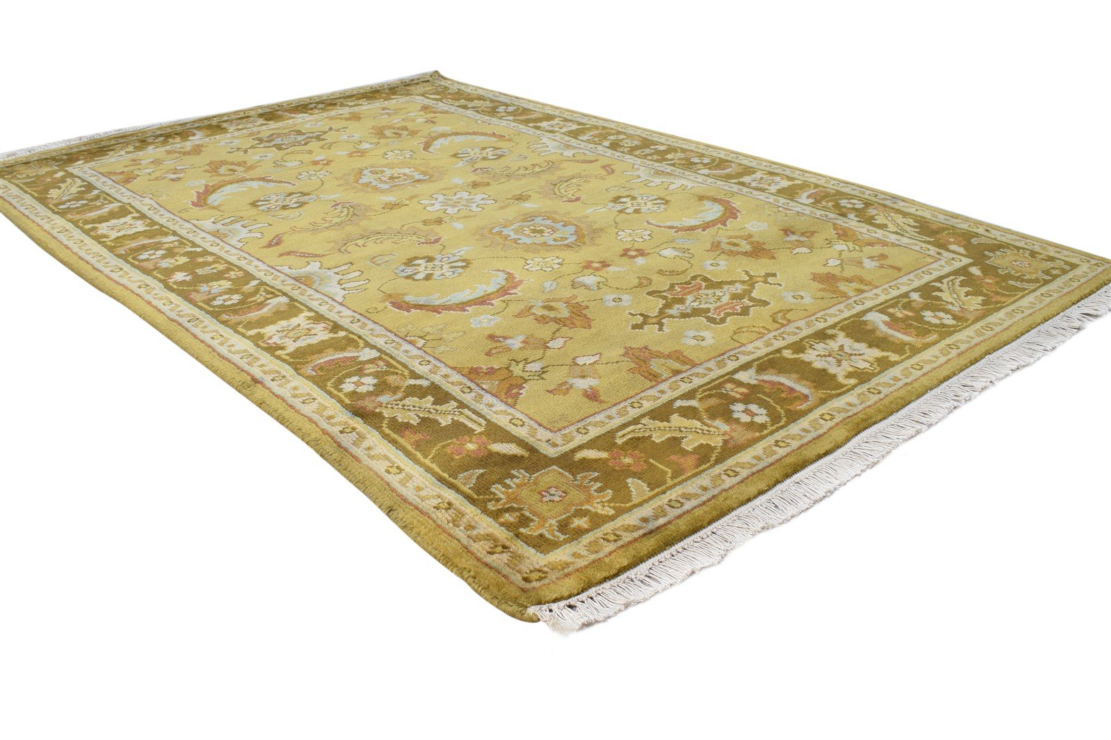 Brown Wool Rug 4' X 5' Persian Hand Knotted Oushak Oriental Room Size Carpet 7865108398229