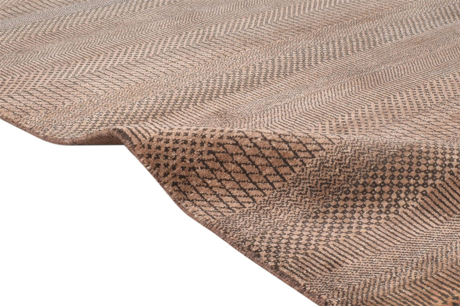 Brown Wool Rug 4' X 6' Modern Hand Knotted Agra Grass Trellis Room Size Carpet 7865148440725