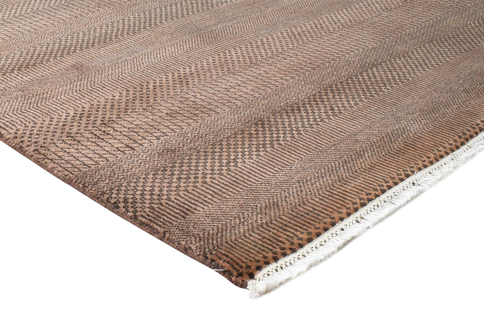 Brown Wool Rug 4' X 6' Modern Hand Knotted Agra Grass Trellis Room Size Carpet 7865148440725