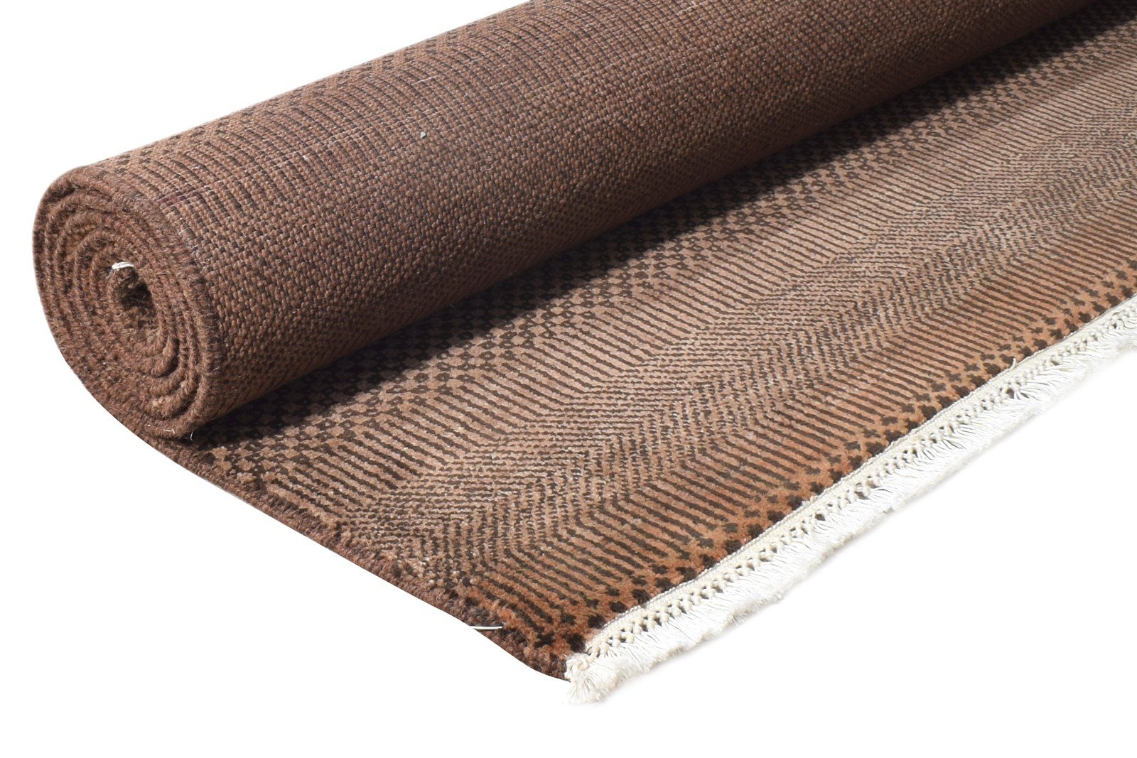 Brown Wool Rug 4' X 6' Modern Hand Knotted Agra Grass Trellis Room Size Carpet 7865148440725