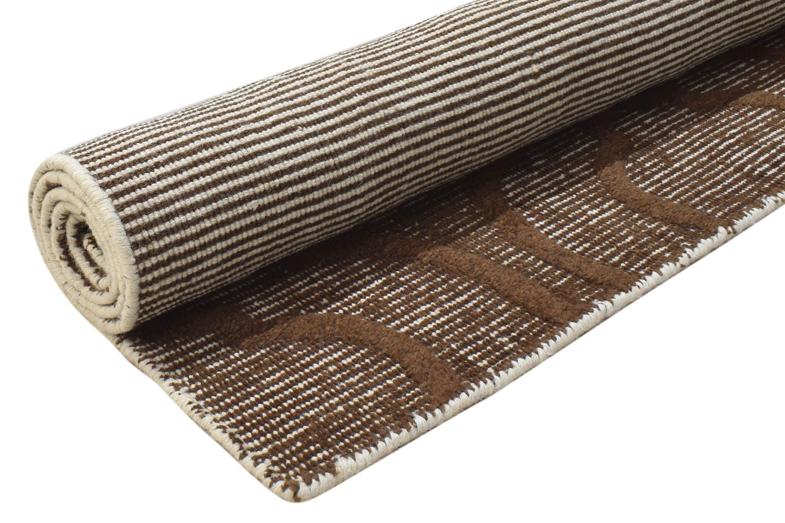 Brown Wool Rug 4' X 6' Modern Handloom Moroccan Trellis Room Size Carpet 7864154161301