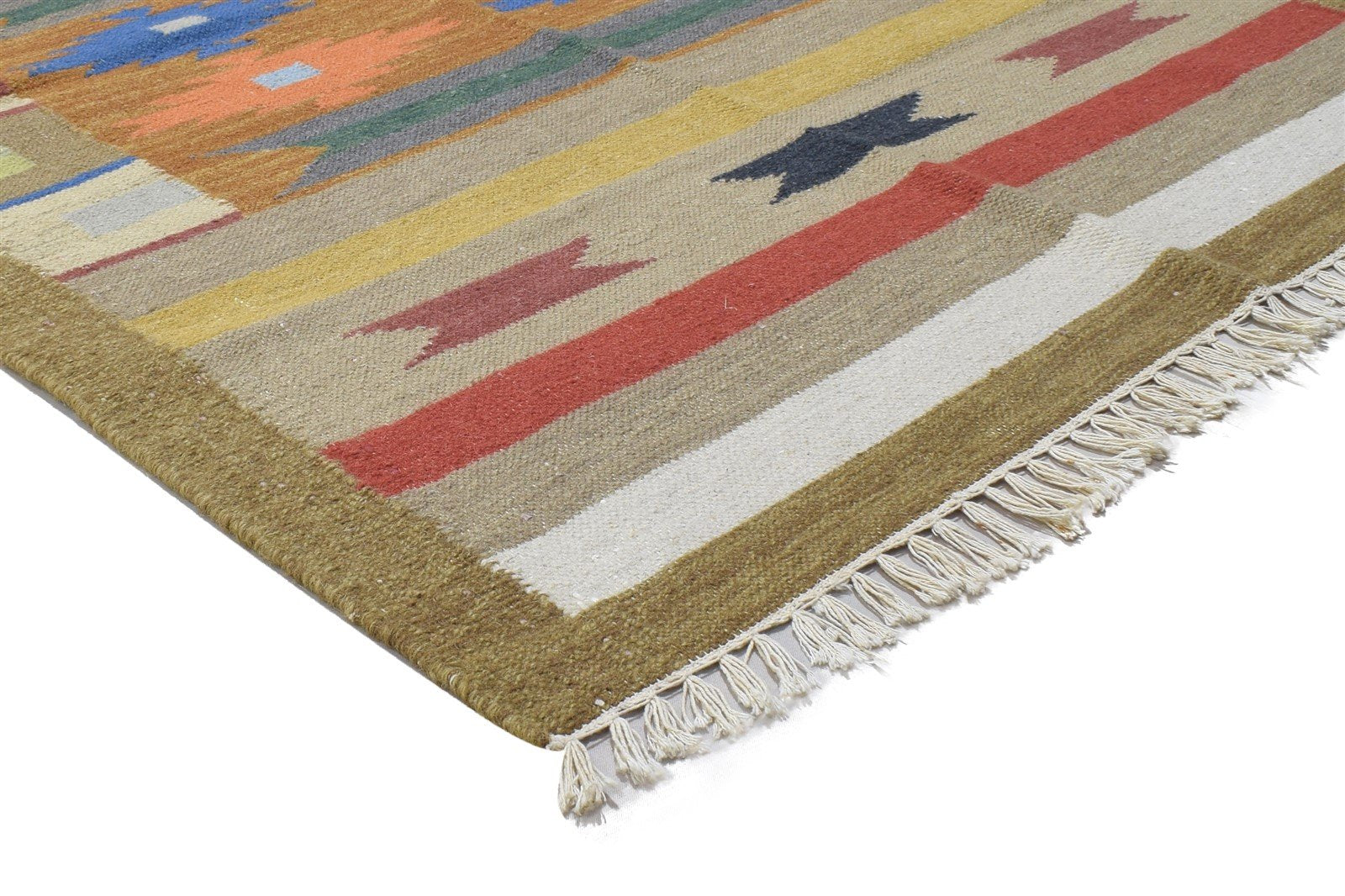 Brown Wool Rug 4' X 6' Persian Dhurrie Oriental Tribal Room Size Carpet 7864349982869