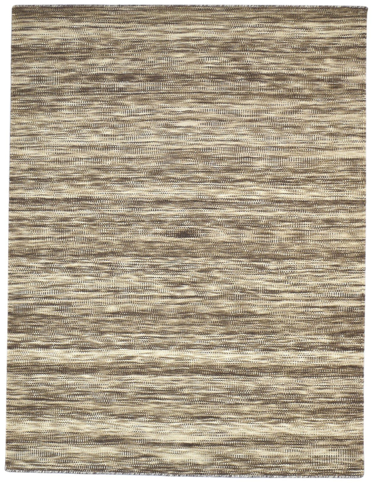Brown Wool Rug 5' X 7' Modern Dhurrie Scandinavian Stars Room Size Carpet 7864150294677