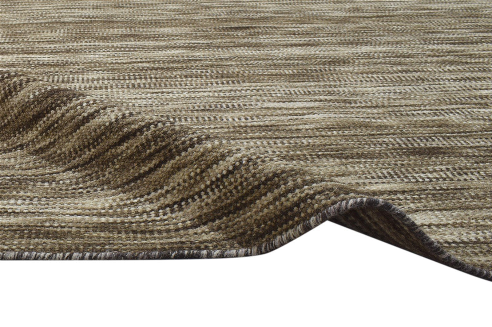 Brown Wool Rug 5' X 7' Modern Dhurrie Scandinavian Stars Room Size Carpet 7864150294677