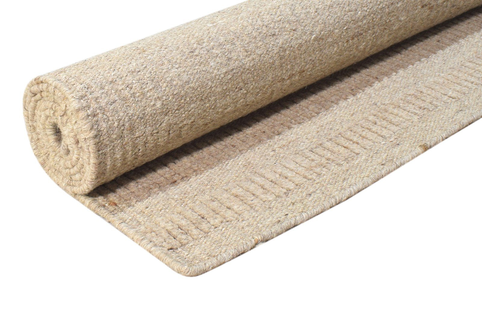 Tabina Brown Wool Rug 5' X 7' Modern Hand Woven Scandinavian Striped 7864793170069