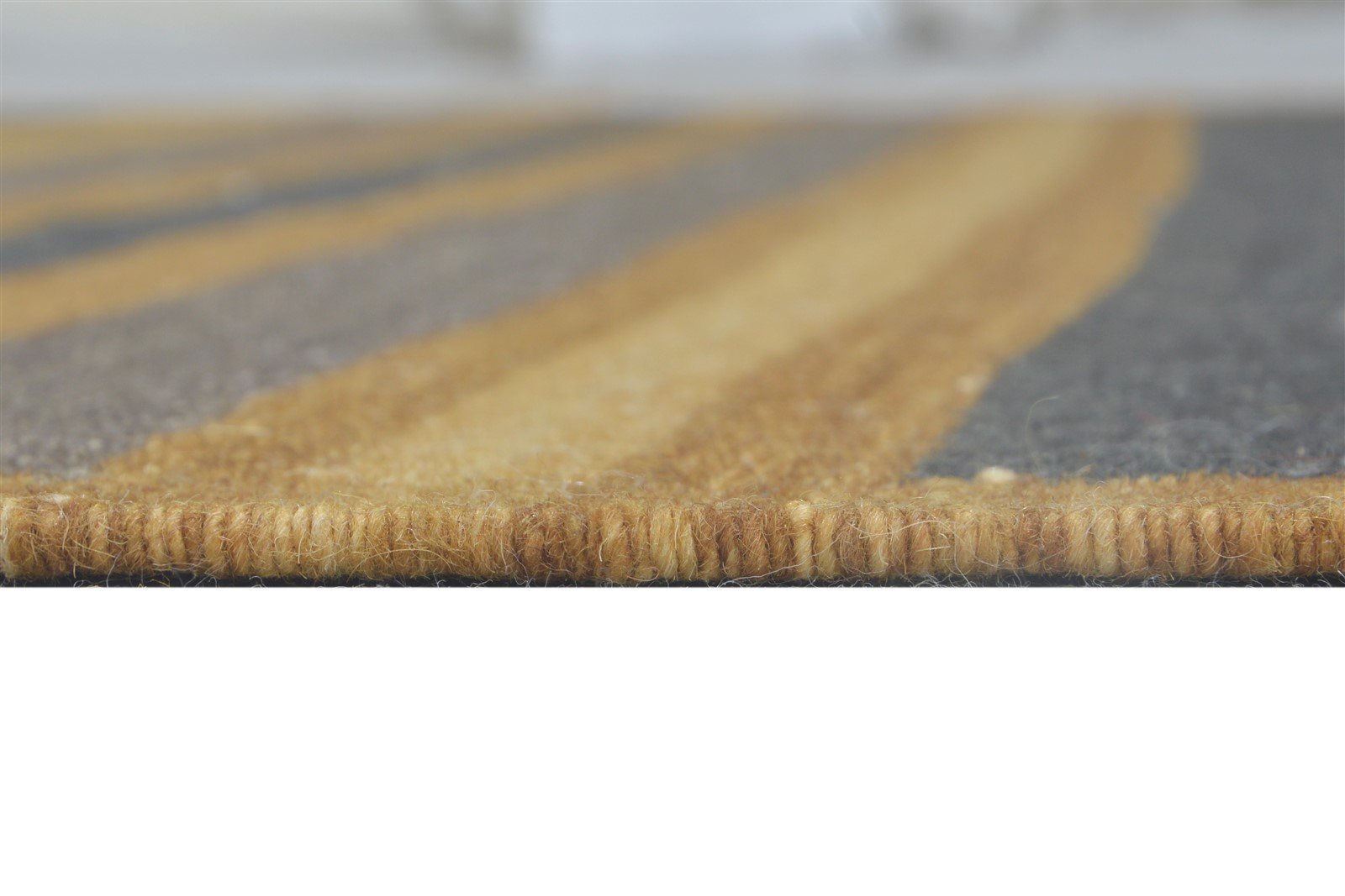 Kathryne Brown Wool Rug 5' X 8' Modern Dhurrie Bohemian Striped 7865021956245