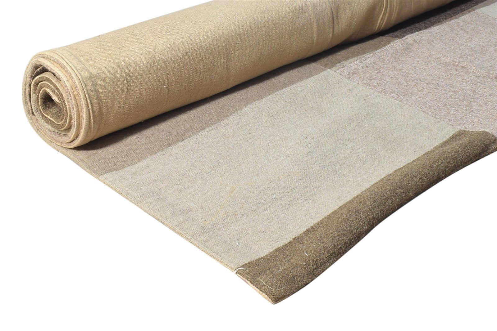Ginevra Brown Wool Rug 5' X 8' Modern Dhurrie Scandinavian Abstract 7865190776981
