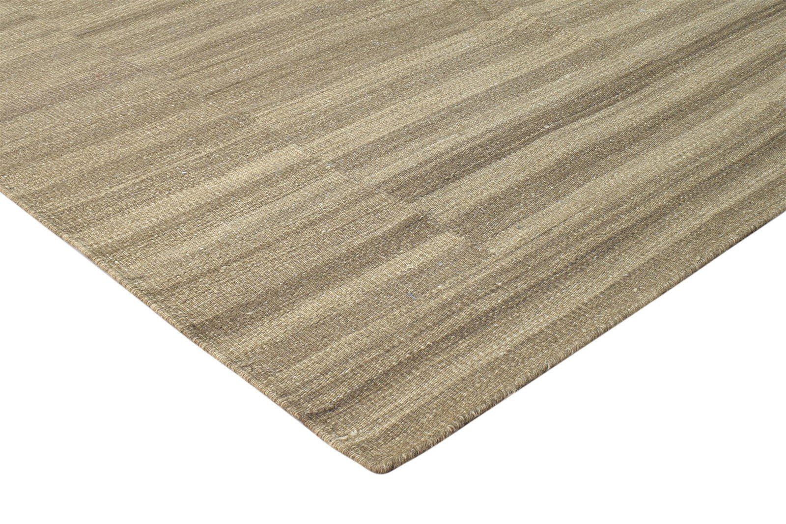 Easter Brown Wool Rug 5' X 8' Modern Dhurrie Scandinavian Striped 7865170296981