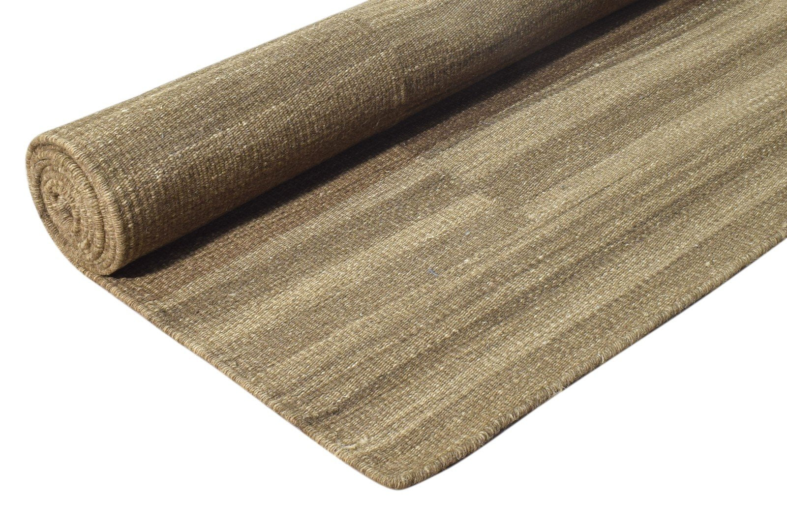 Easter Brown Wool Rug 5' X 8' Modern Dhurrie Scandinavian Striped 7865170296981