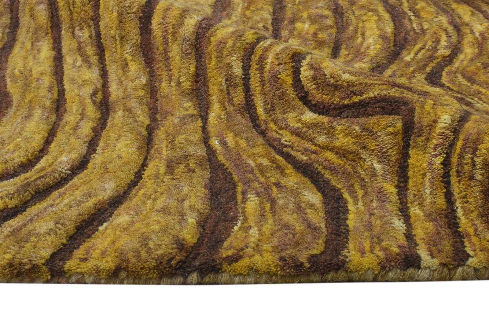 Brown Wool Rug 5' X 8' Modern Hand Tufted American Abstract Room Size Carpet 7865074483349