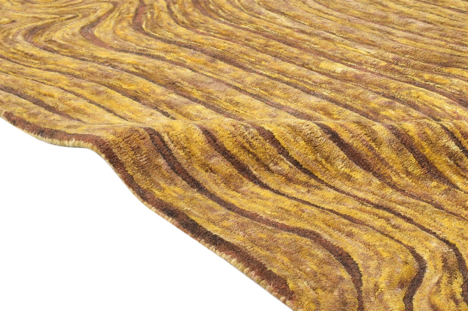 Brown Wool Rug 5' X 8' Modern Hand Tufted American Abstract Room Size Carpet 7865074483349