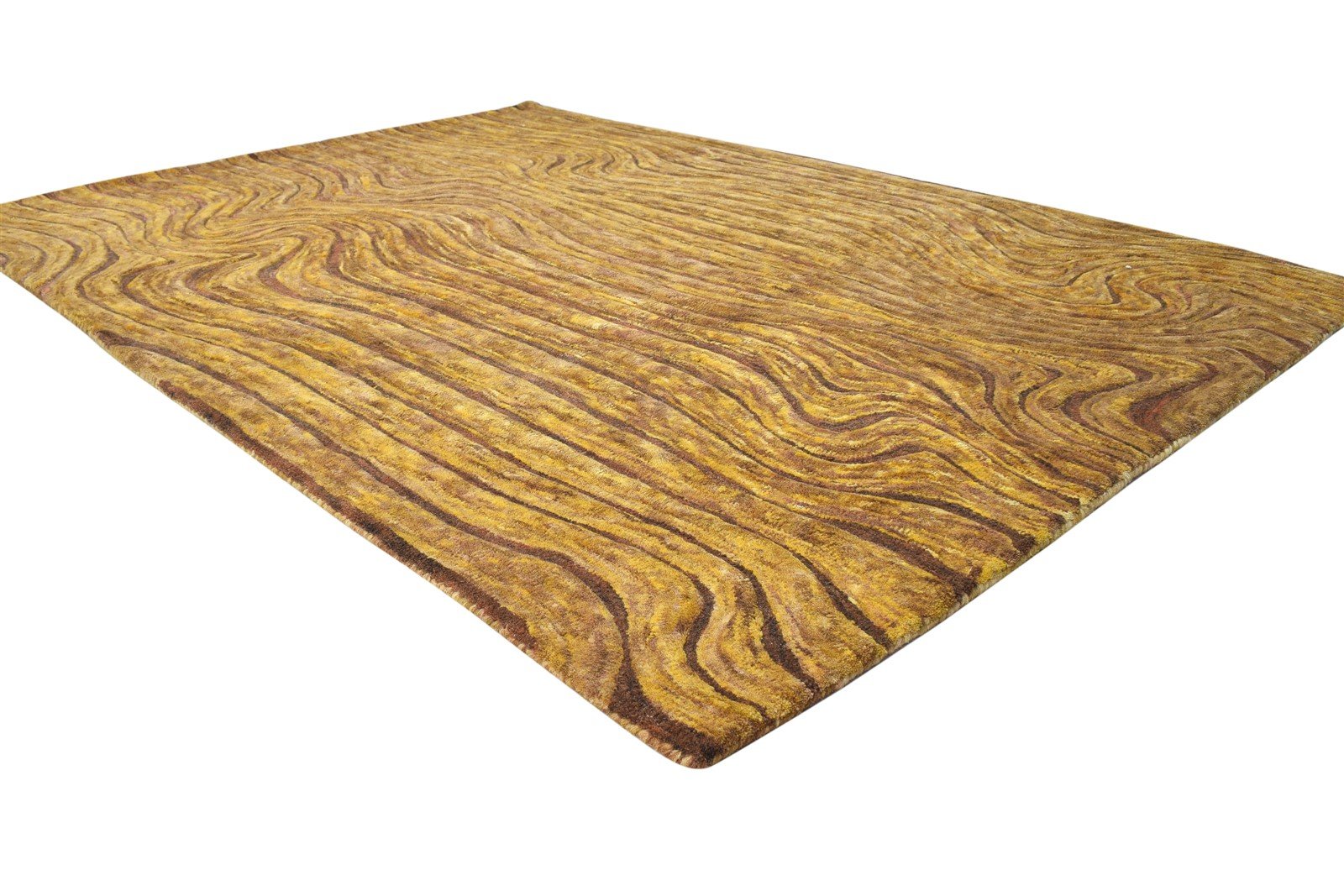 Brown Wool Rug 5' X 8' Modern Hand Tufted American Abstract Room Size Carpet 7865074483349