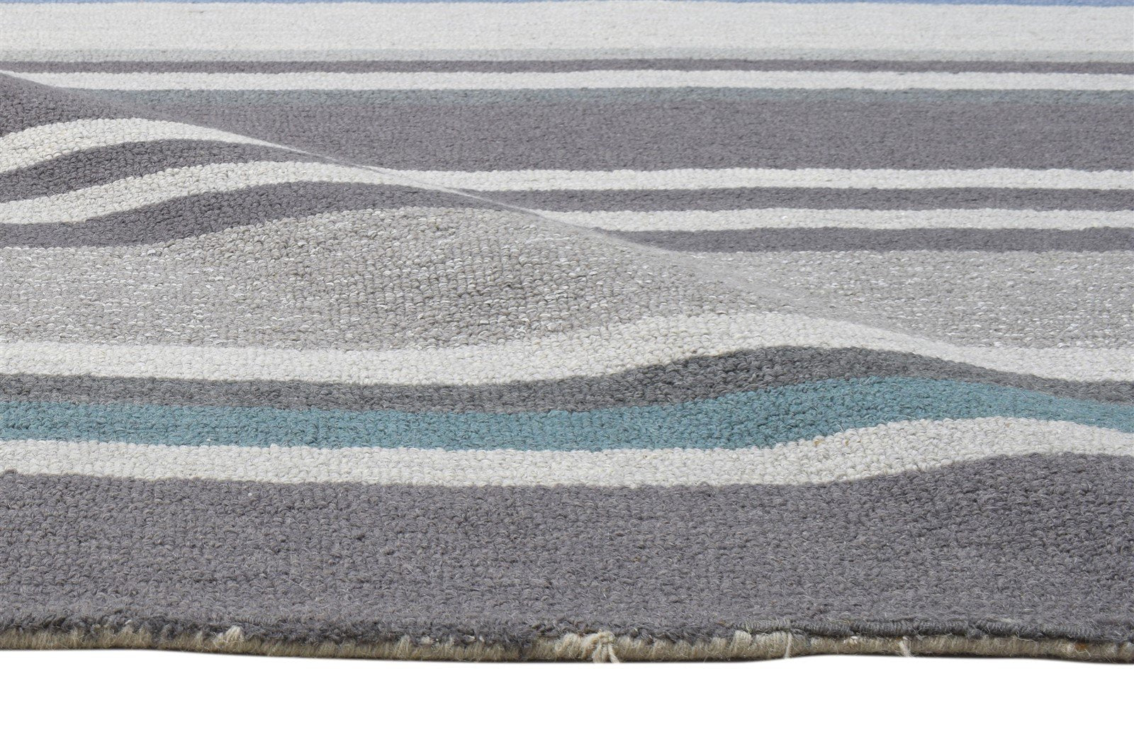 Brown Wool Rug 5' X 8' Modern Hand Tufted Scandinavian Striped Room Size Carpet 7864095572117