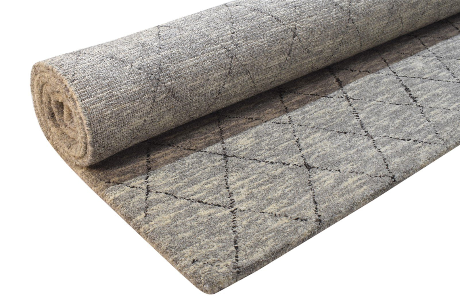 Melissa Brown Wool Rug 5' X 8' Modern Hand Woven Moroccan Diamond 7864163729557
